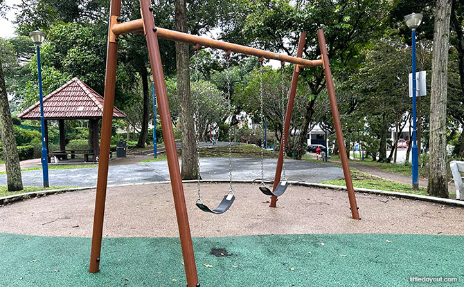Parry Road Playground: Tribal Playground With An Elephant! 8 Swings at the Parry Road Playground