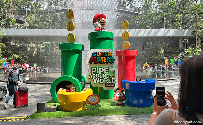 Mario Display at Pipe Around the World at Jewel