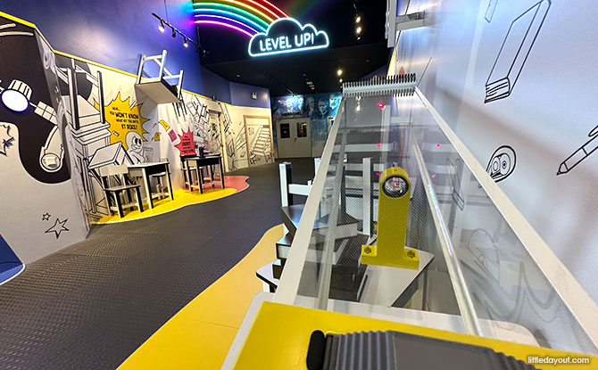 classroom-themed Quanta School exhibition