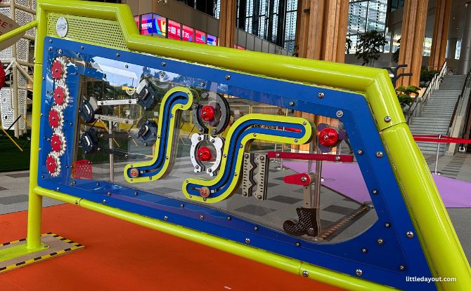 REINVENTION: ALLPLAY – Design Playground At Geneo, Singapore Science Park 2 Rube Goldberg Miracle Machines play panel by CT-Art Creation