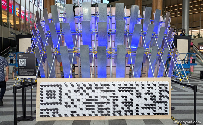 Highlights Of REINVENTION Festival At GENEO, Singapore Science Park 7 technologist Siah Tiong Hong's installation that spins every three minutes and eventually unveil a compact QR code