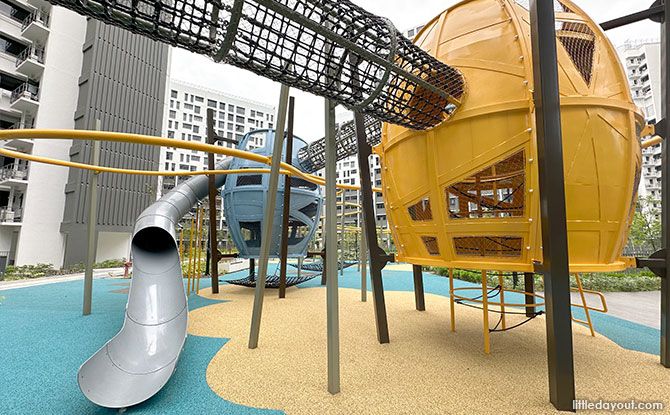 Slides at the pods at Rivervale Shores