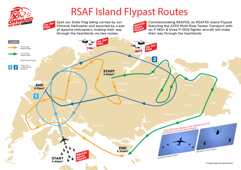 RSAF Island Flypast Route