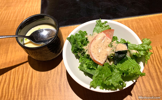 Salad and chawanmushi