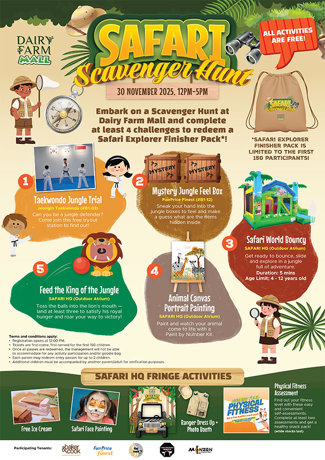 Dairy Farm Mall’s Safari Scavenger Hunt: Five Challenges To Conquer the Jungle