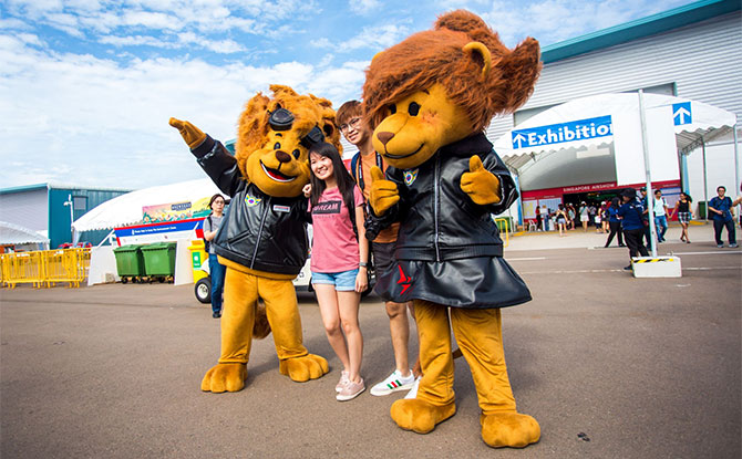 Leo and Leonette, popular mascots of the Singapore Air Show