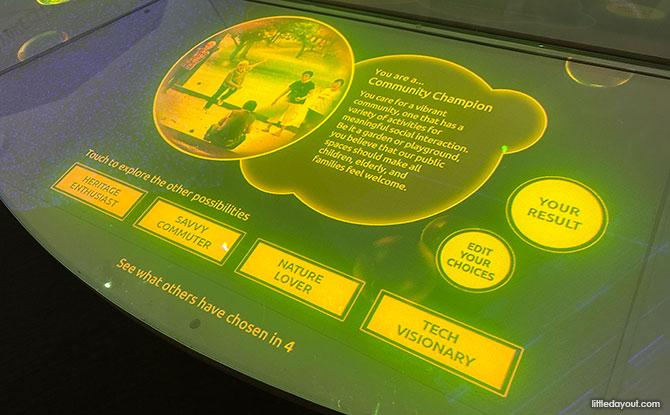 Interactive displays at the Singapore City Gallery