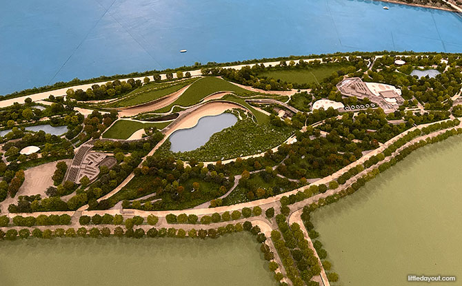 Founder's Memorial in the scale model