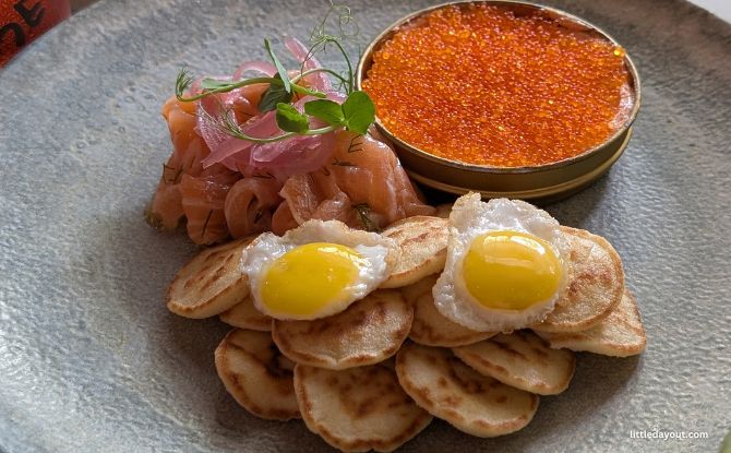 Little Sips By Sip Sip: Saturday Brunch With Free Children’s Programme 7 Cured Salmon Blinis ($26)