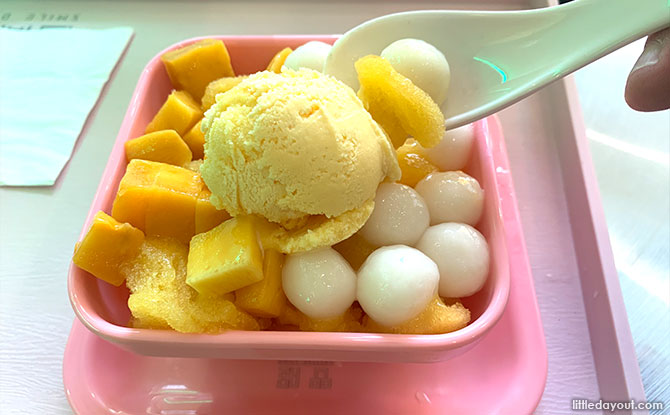 Mango Ice with Rice Ball