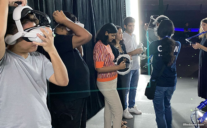 Donning an Oculus Quest 2 VR headset