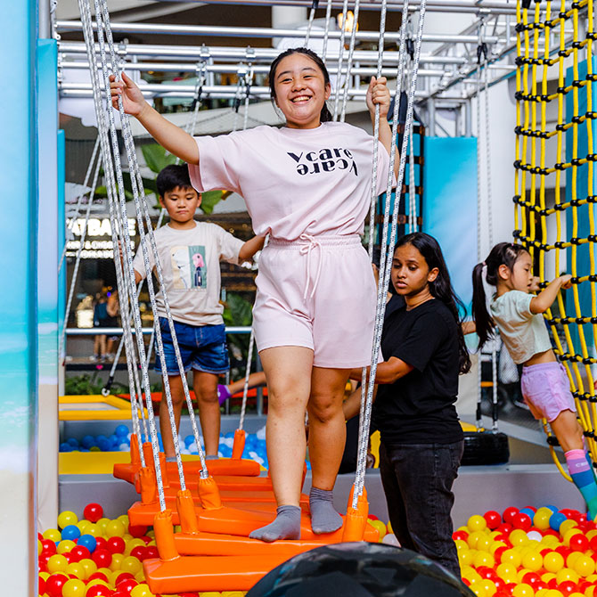 Beach-themed Kids Obstacle Course at The Star Vista