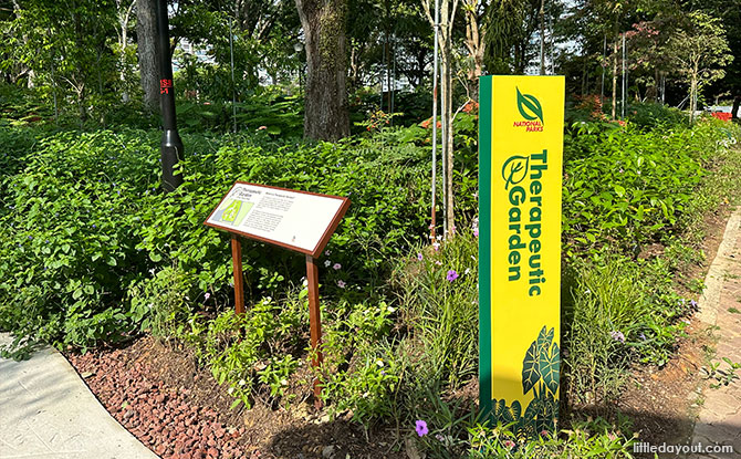 Sun Plaza Park Therapeutic Garden has only one entrance and exit
