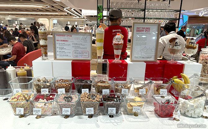 Toppings station at the Swensen's buffet at Terminal 2