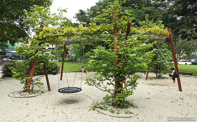 Swings for kids at Jubilee Park