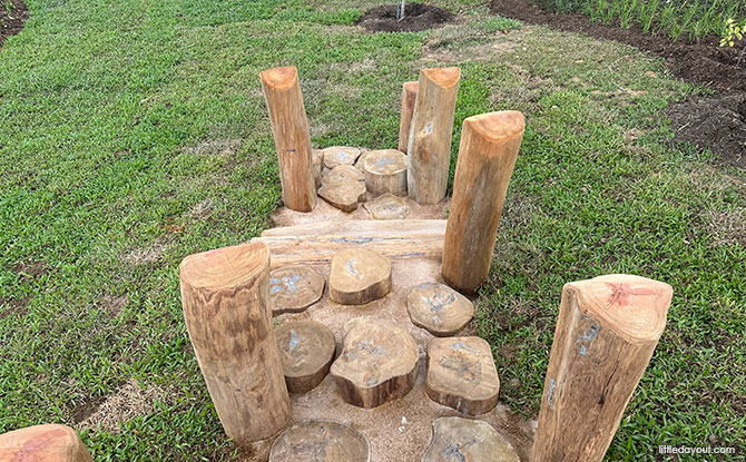 Logs at the play garden