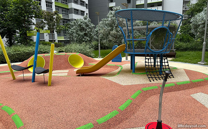 Terraced Playground with Netted Tower