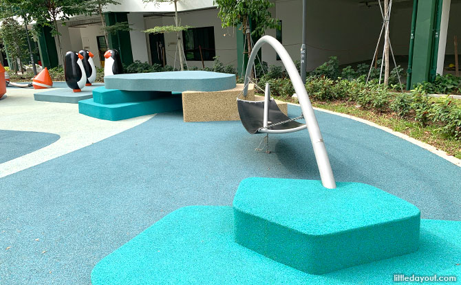 Low obstacle at the toddler playground