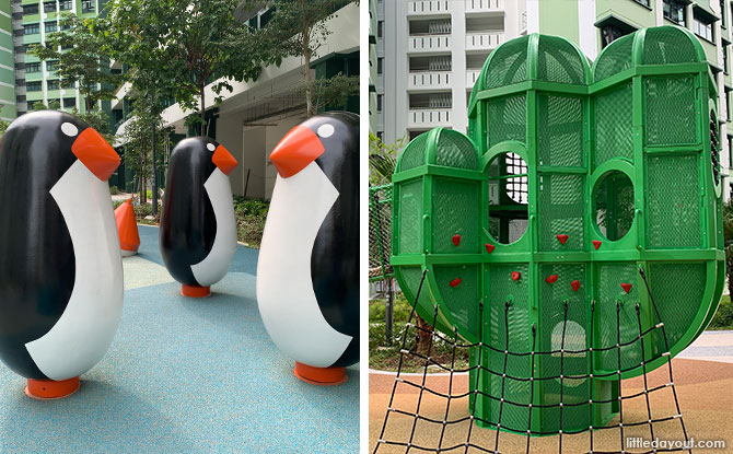 Tampines GreenDew Playground: Cactus and Penguin