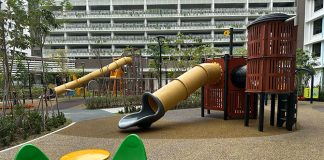 Tampines GreenEmerald Playground: Play Towers & Netted Bridges