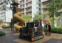 Tampines GreenSpring Playground: Excavator & Truck At The Sand Quarry Playground