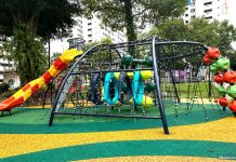 Teck Whye Gardens: Playground With Swinging Bell Swing Teck Whye Gardens: Playground With Swinging Bell Swing