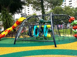 Teck Whye Gardens: Playground With Swinging Bell Swing