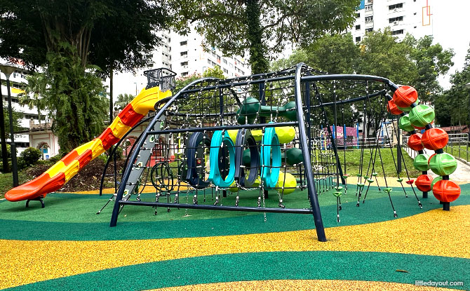 Teck Whye Gardens: Playground With Interesting Standing Swing Teck Whye Gardens: Playground With Swinging Bell Swing