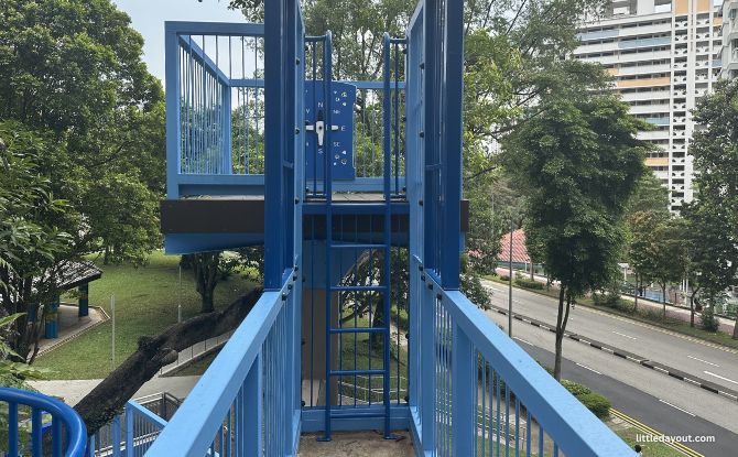 Teck Whye Heights Playground: Elevated Decks With 3 Levels To Explore Around A Tree 5 top level of the playground