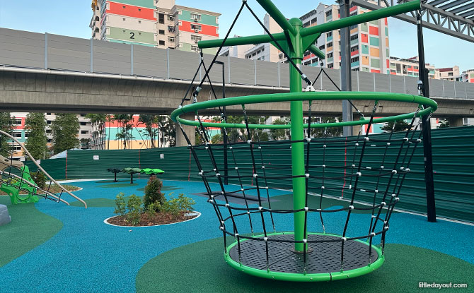 Tembusu Park: Playground With Sand Play & Flying Fox 9 large netted spinner