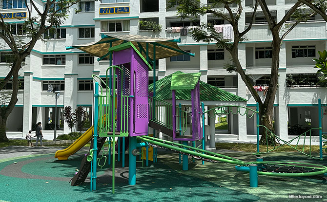Shaded playground at The Green Oval