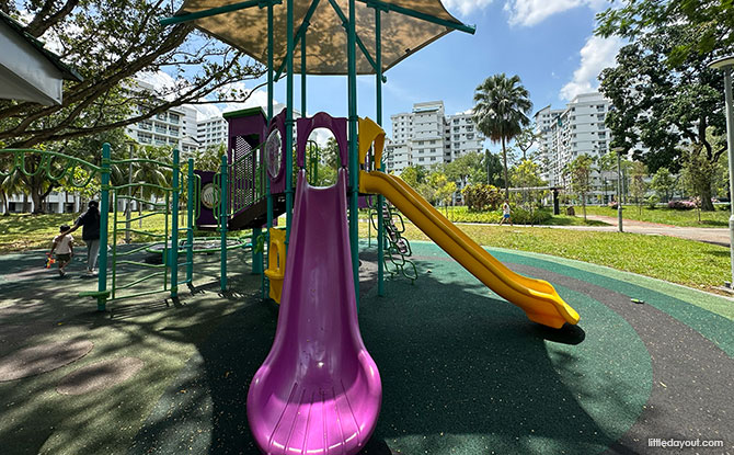 green and purple playground