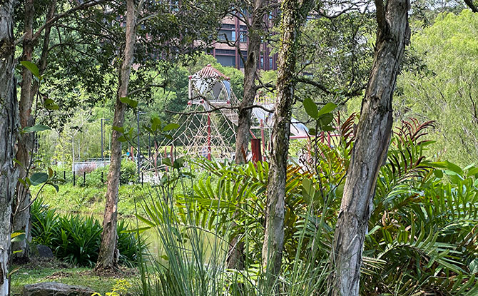 The Potter's Garden Playground: Climbing Nets, Swings & Sand Pit