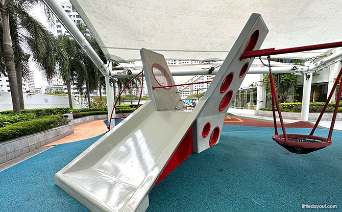 Two Sparrows at the Tiong Bahru Plaza Playground Slide