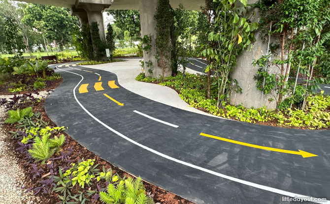 Road markings on the track for kids