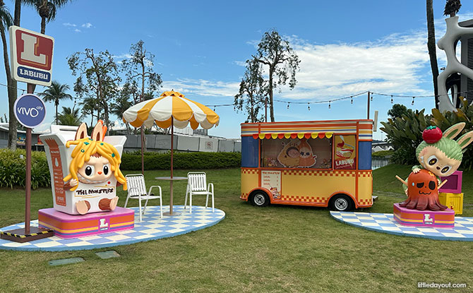 Labubu Installations & Light Up At VivoCity SkyPark: Labubu Mini Market 3 Quick Bites