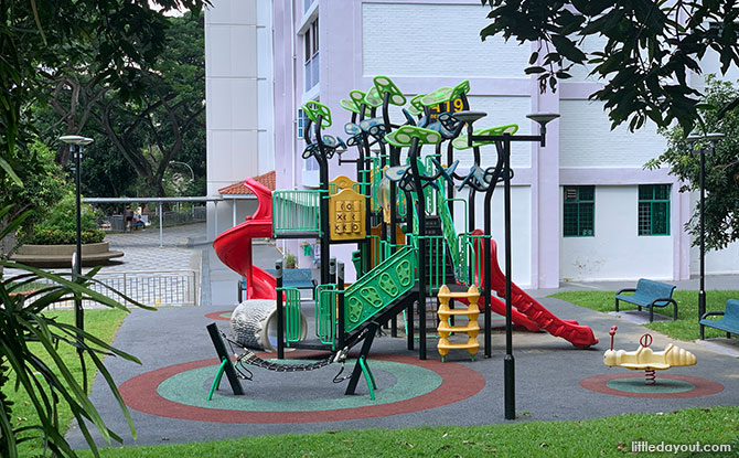 Garden Hill Park Playground at the base of the hill