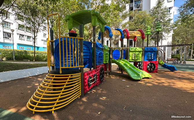 Waterway Banks Playground: Train By The Water In Punggol