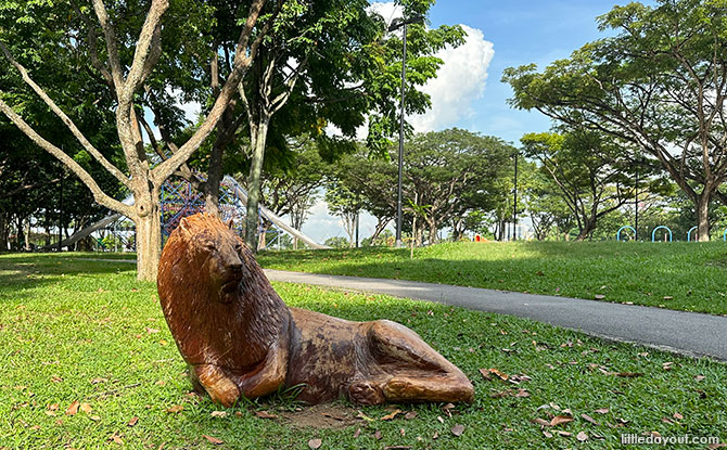 Lion statue at West Coast Park