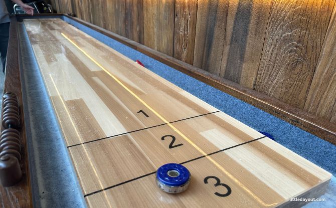 WHUCHU: Frozen Beer Experience, Matcha & Ube Makgeolli, Along With Korean Food 7 wooden shuffleboard
