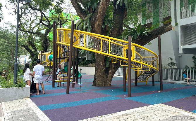 Entering into the Woodleigh Village Hawker Centre Playground