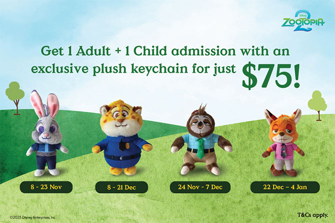 Join the Wild Patrol At Singapore Zoo: Disney Zootopia 2-Inspired Adventure From 8 Nov To 4 Jan 5 Disney Zootopia Adventure Bundle